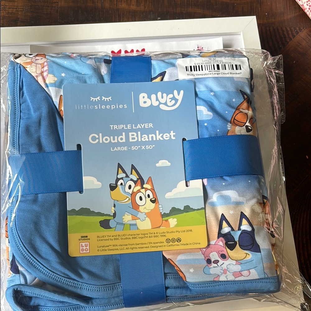 Little Sleepies Blue Plush Blanket for Cozy Comfort